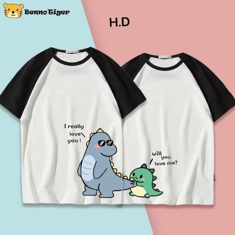 Sét áo thun đôi japlang khủng Long bám đuôi HARI