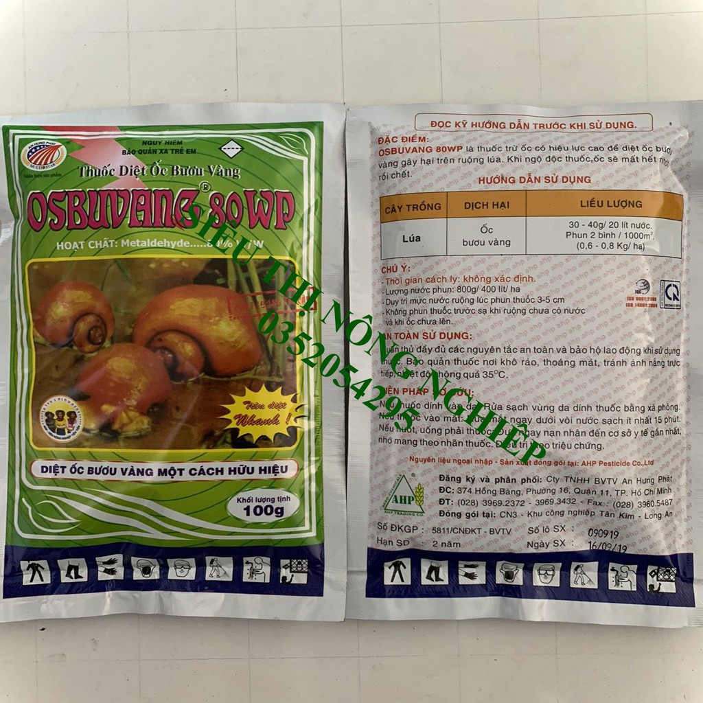 Đặc trị diệt ốc dạng bột - Osbuvang 80WP- trừ ốc trên cạn - trừ ốc ăn rể lan