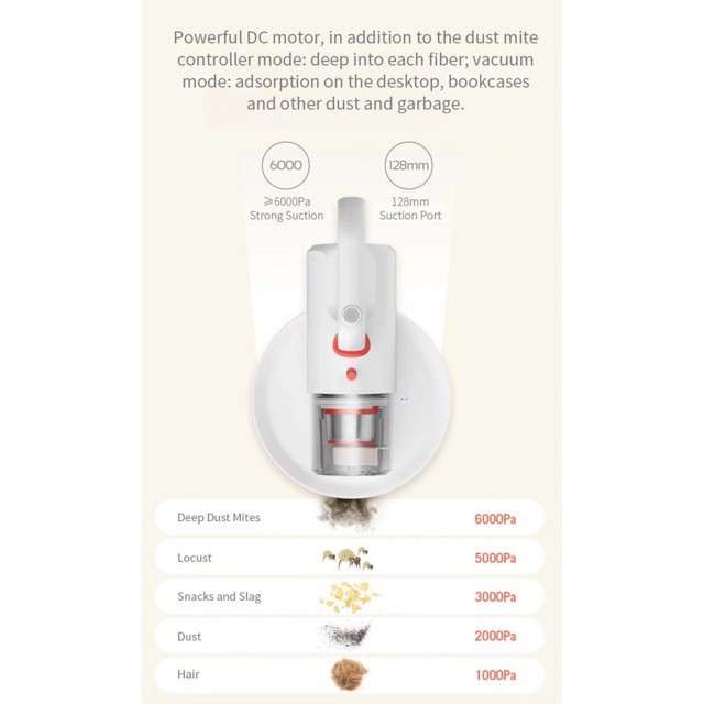 Máy hút bụi diệt khuẩn UV gối đệm giường Deerma CM800/CM1300