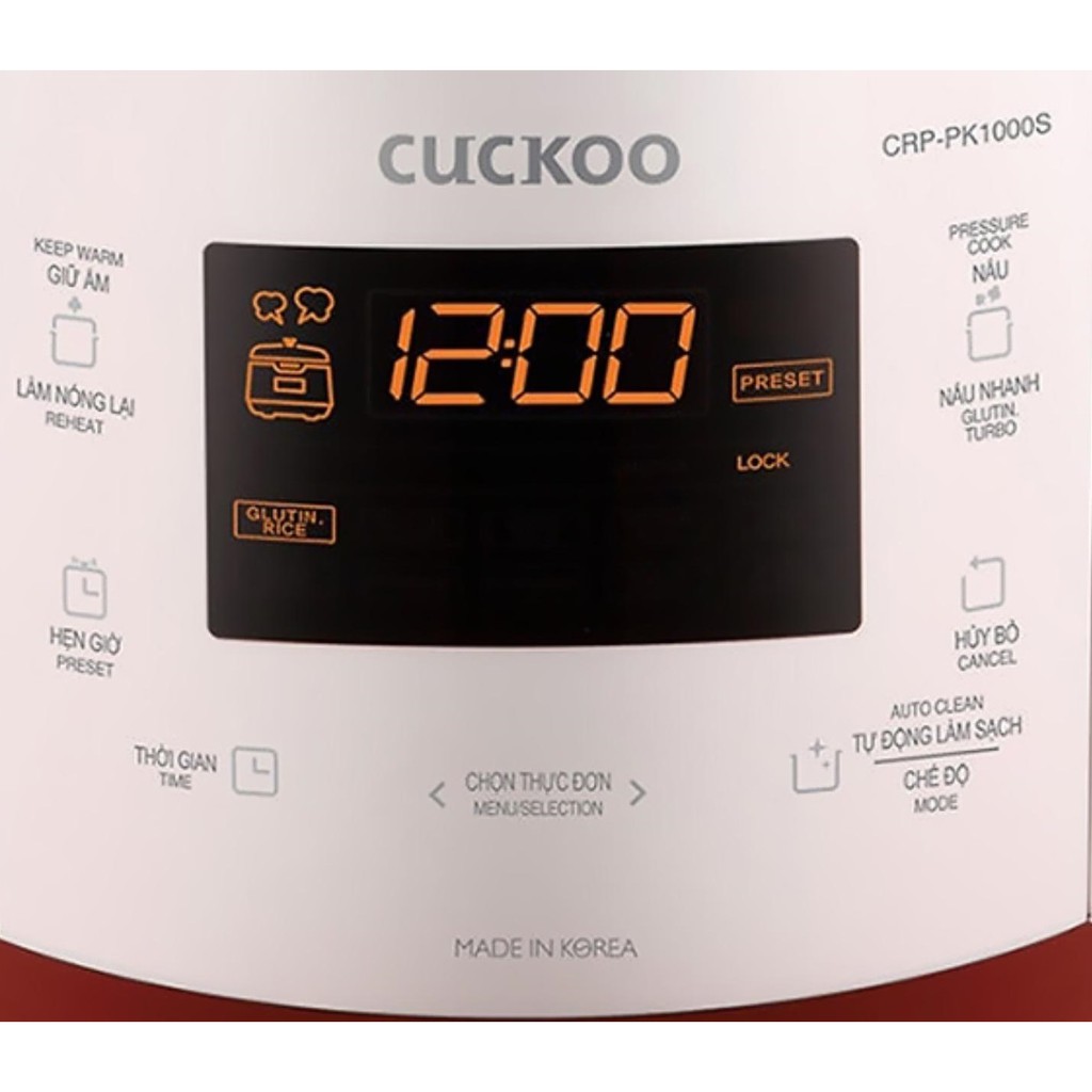 Nồi cơm áp suất điện tử Cuckoo CRP-PK1000S - 1.8 Lít - Hàng Chính Hãng