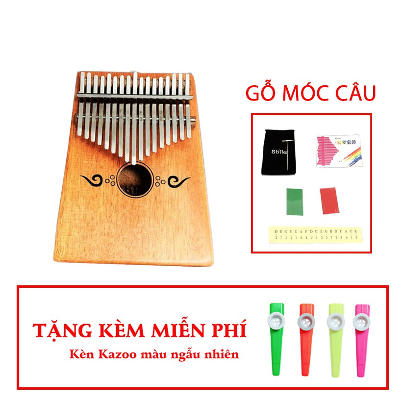 ( HÀNG CÓ SẴN ) Đàn Kalimba 17 phím Stiller Gỗ Móc Câu Tặng kèm kèn Dream Walker Limited Edition - HÀNG CÓ SẴN