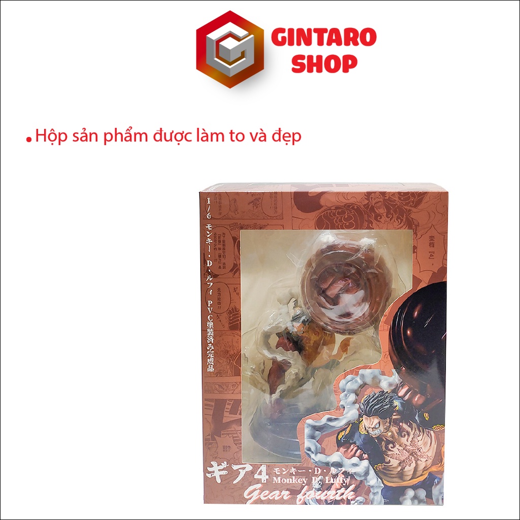 Mô hình nhân vật Luffy Gear 4 king kong tay to cực ngầu, Mô hình One Piece Luffy Gear 4 tay siêu to cao 25Cm GINTARO SHO