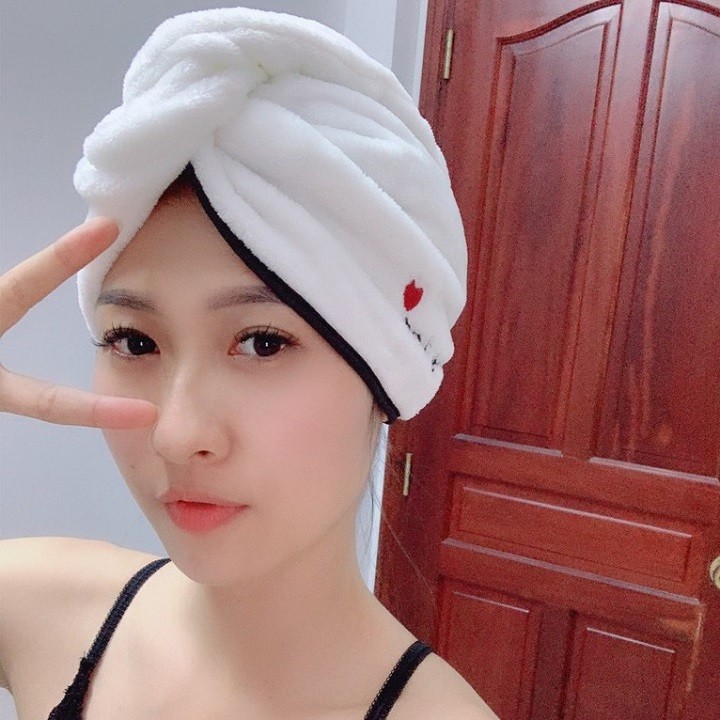 Khăn bông quấn đầu làm khô tóc siêu tốc My Love, khăn turban quấn ủ tóc cho mẹ và bé