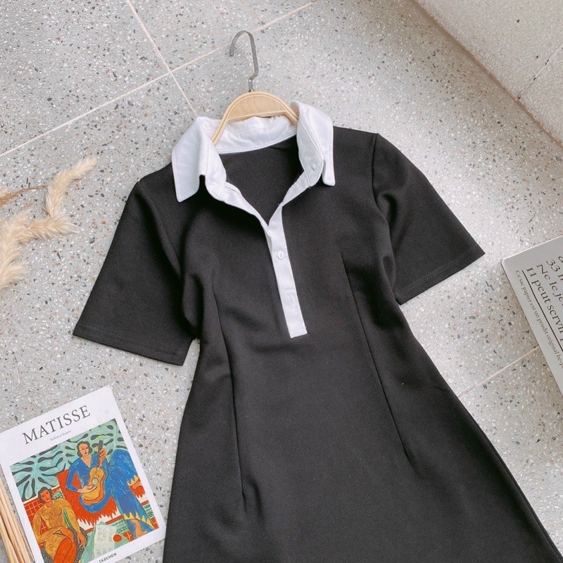 ĐẦM POLO ĐEN VIỀN TRẮNG | BigBuy360 - bigbuy360.vn