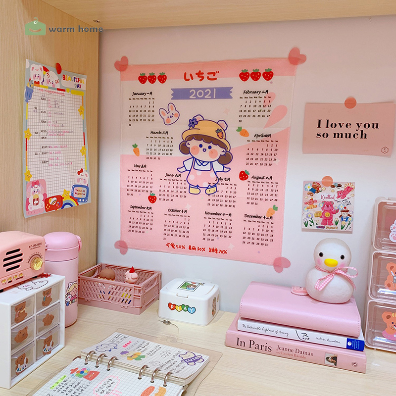 【YKN】2021 Calendar Background Cloth Ins Hanging Cute Bedroom wall Decoration Girl