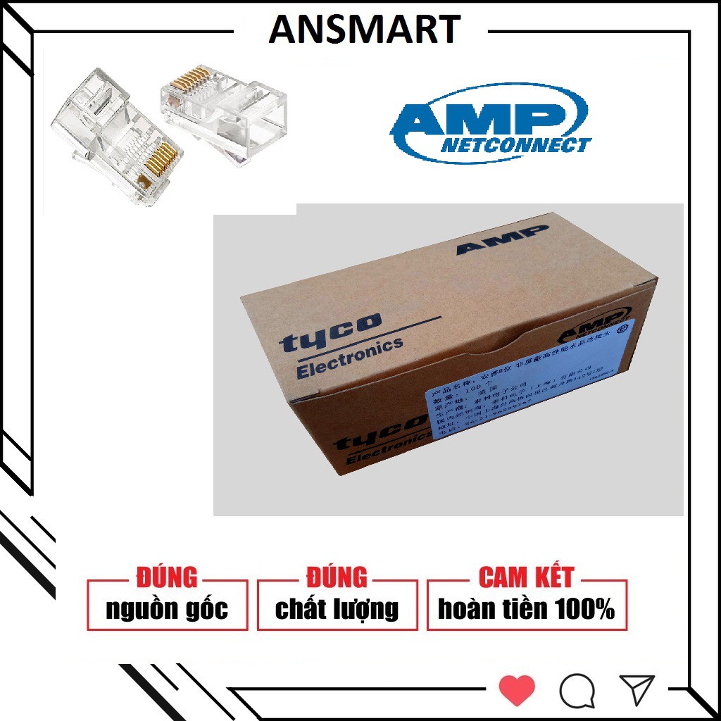 Hạt mạng AMP RJ45 hộp 100 hạt