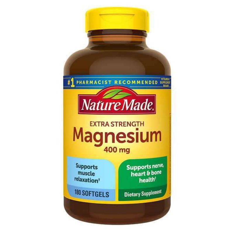 Viên uống bổ sung Magie Nature Made Magnesium 250mg- 400mg 180v