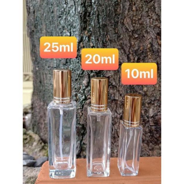 Lọ Chiết Nước Hoa ❤ GIÁ TẬN GỐC ❤ Chai Chiết Nước Hoa Hình Trụ Vuông Dài 5ml,10ml,20ml,25ml đựng dầu thơm