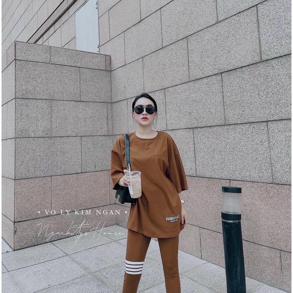 Bộ cotton áo rộng + quần sọc đùi ( kèm ảnh thật, video ) | BigBuy360 - bigbuy360.vn