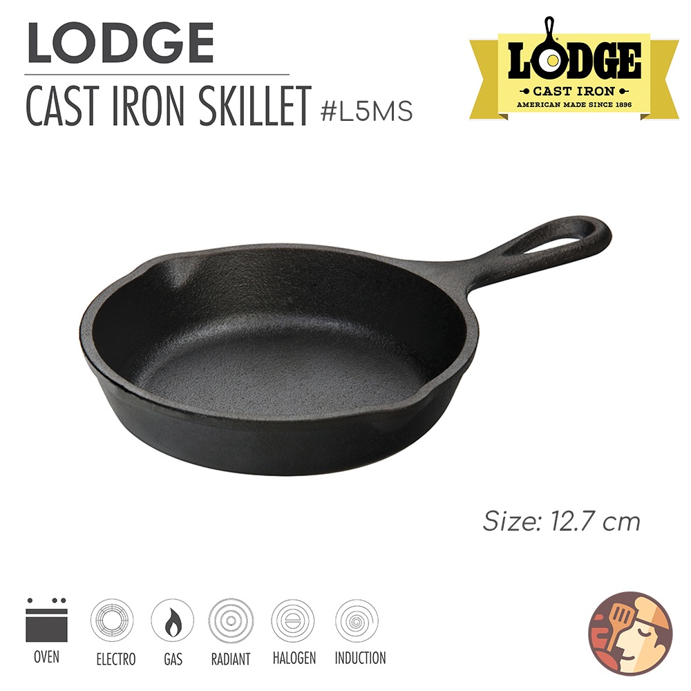 Chảo gang Lodge chống dính tự nhiên size nhỏ 9cm - 13cm - 16.5 cm, dùng được cho mọi loại bếp và lò nướng