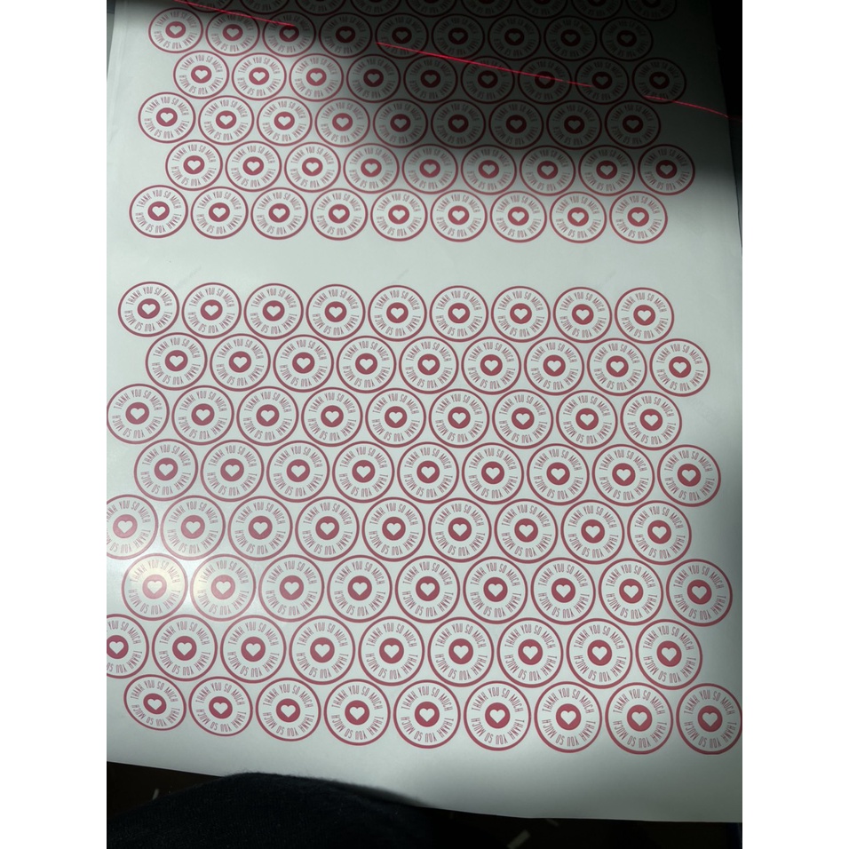 TEM giấy chữ 'Thank you' 3cm , 4cm , sẵn hàng