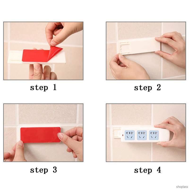 Giá đỡ ổ cắm điện gắn tường tự dính không cần khoan lỗ