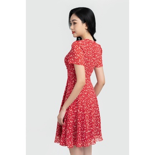 Váy cổ V bèo chân ngực 1VA979DO