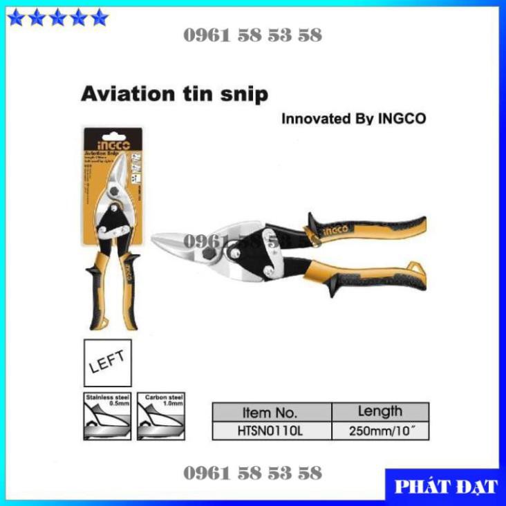 [INGCO Chính Hãng] 10''/250mm Kéo cắt tôn mũi cong trái INGCO HTSN0110L (HĐ)