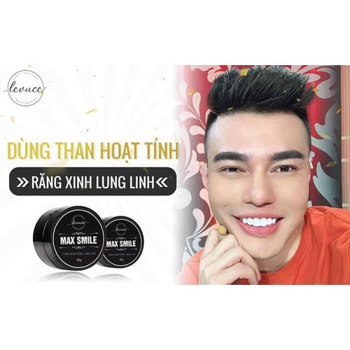 Bột Than Tre Hoạt Tính Làm Trắng Răng MAX SMILE - Bột Đánh Răng, Tẩy Trắng Răng, Cao Răng, Răng Ố Vàng Ngay Tại Nhà