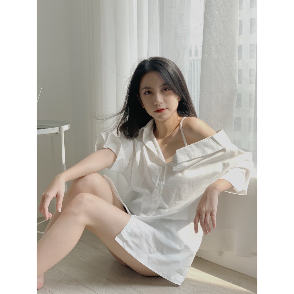 [Mã WASKT304 giảm 15% tối đa 30K đơn 99K] Áo sm cổ lệch ngắn tay SA378 1994closet