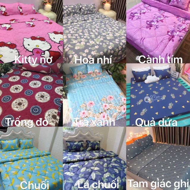 Bộ 1 Ga Chun và 2 Vỏ Gối Nằm (Size đệm từ 1m->1m8*2m đồng giá ) nhắn tin báo mẫu | BigBuy360 - bigbuy360.vn