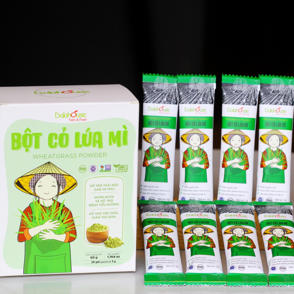 Bột Cỏ Lúa Mì nguyên chất sấy lạnh Dalahouse 50g