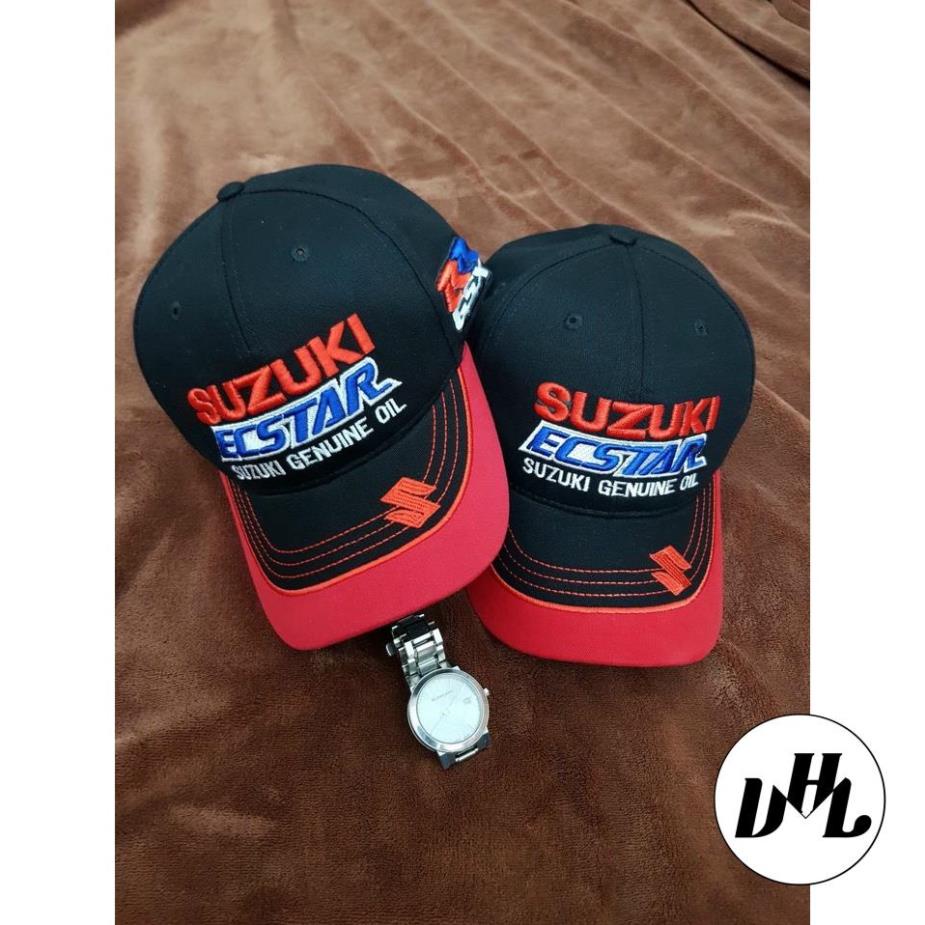 (Hàng VNXK) Nón kết nam, Nón lưỡi trai XE ĐUA tem xe SUZUKI thêu Logo chỉ bóng nổi (Ảnh thật) - Race2