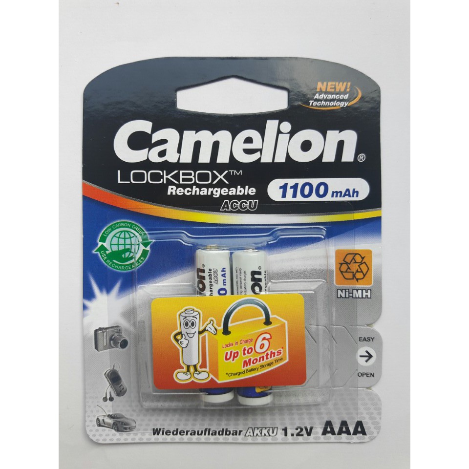 Pin Sạc Camelion 1,2V AAA 1100mAh cho máy ảnh, thiết bị điện tử (vỉ 2 viên)