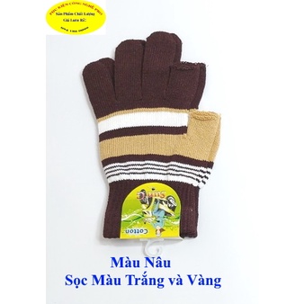 Găng tay len Bao tay len Nam Nữ Hở 2 ngón Sọc ngang Nhãn SUN G Cotton Chống nắng Giữ ấm Hút mồ hôi Bảo vệ da tay SxtạiVN