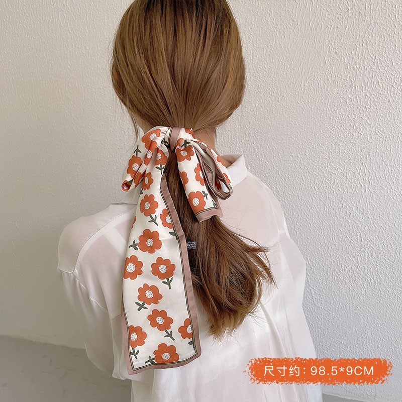 Dây lụa đa năng làm ruy băng buộc tóc khăn quàng cổ phong cách Hàn Quốc