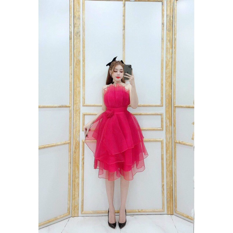 đầm cúp bo eo xoè 3 tầng( ẢNH VÀ VIDEO THẬT 1000% )