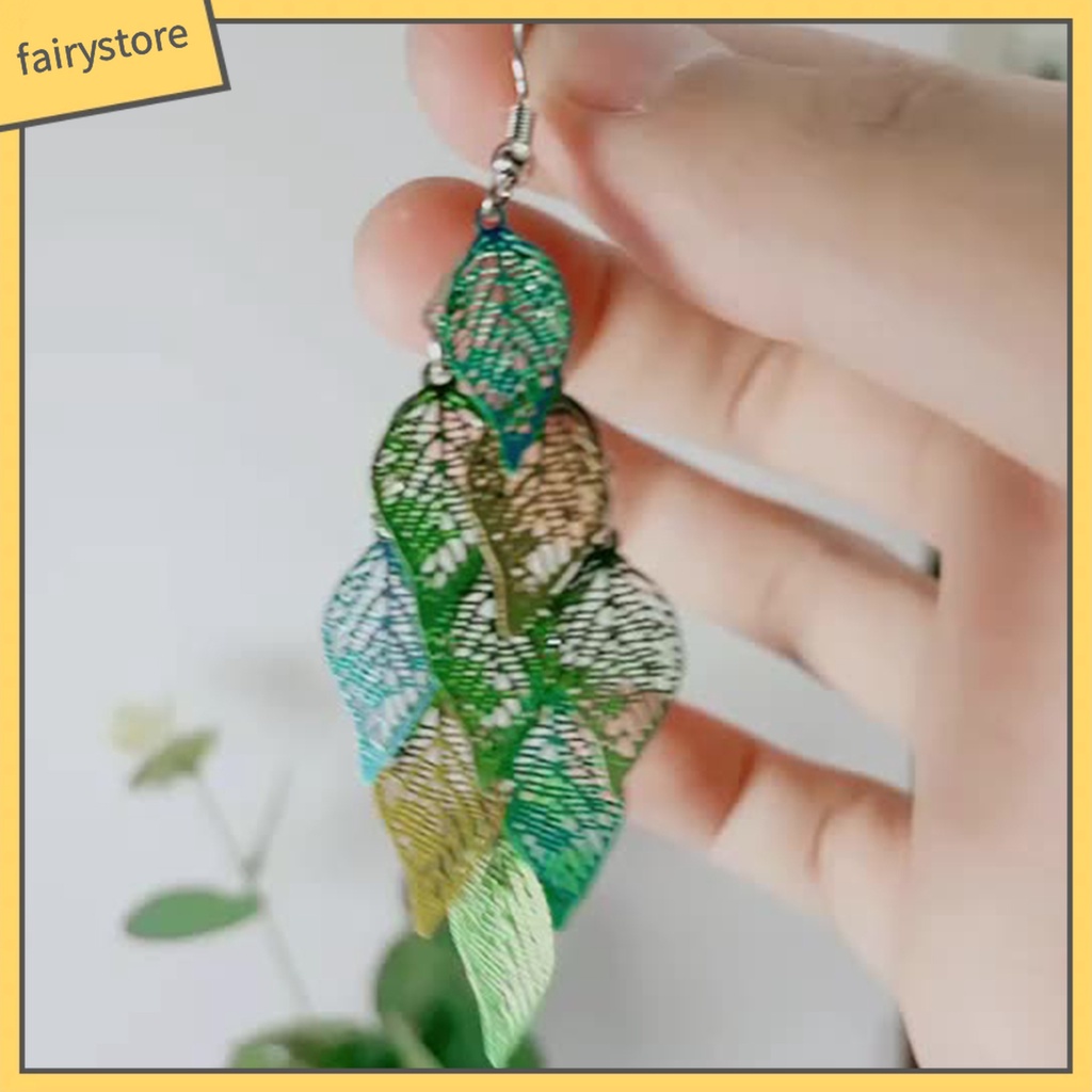 1 Đôi Bông Tai Hình Chiếc Lá Sáng Tạo Dành Cho Nữ