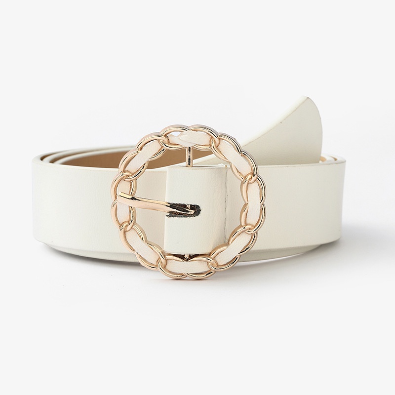 OFF WHITE Thắt Lưng Da Pu Nút Tròn Nhiều Màu Sắc Độc Đáo Thời Trang