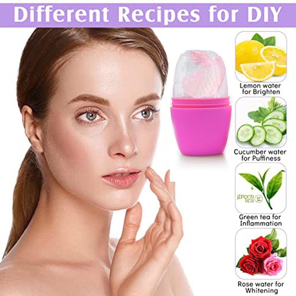 MAURICE Ice Face Roller Reusable Freezable Facial Icing Tool Skin Care Tool Lifting Contour Cooling Face Contour Globes Women Gifts Silicone Ice Cube Mold