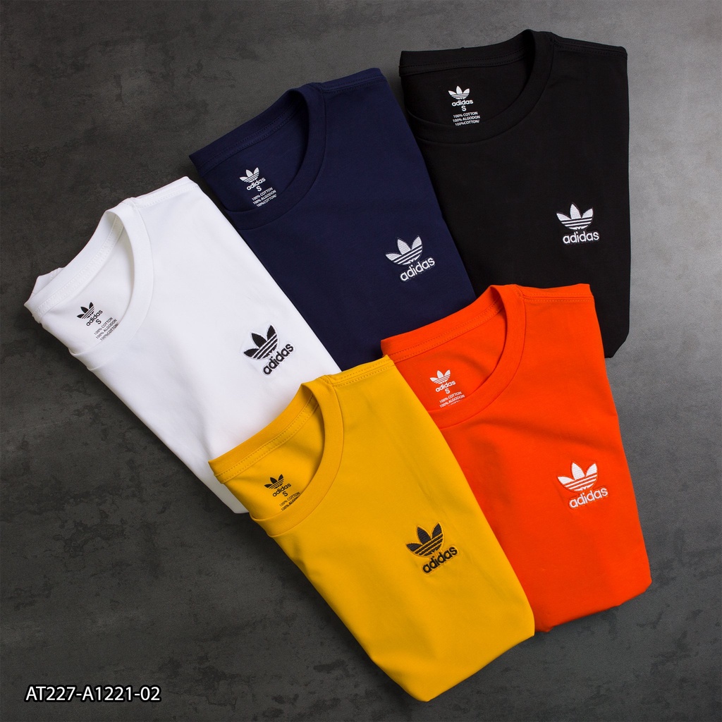 Áo thun Adidas 100% Cotton AT227 - áo thun nam thêu logo nổi VNXK