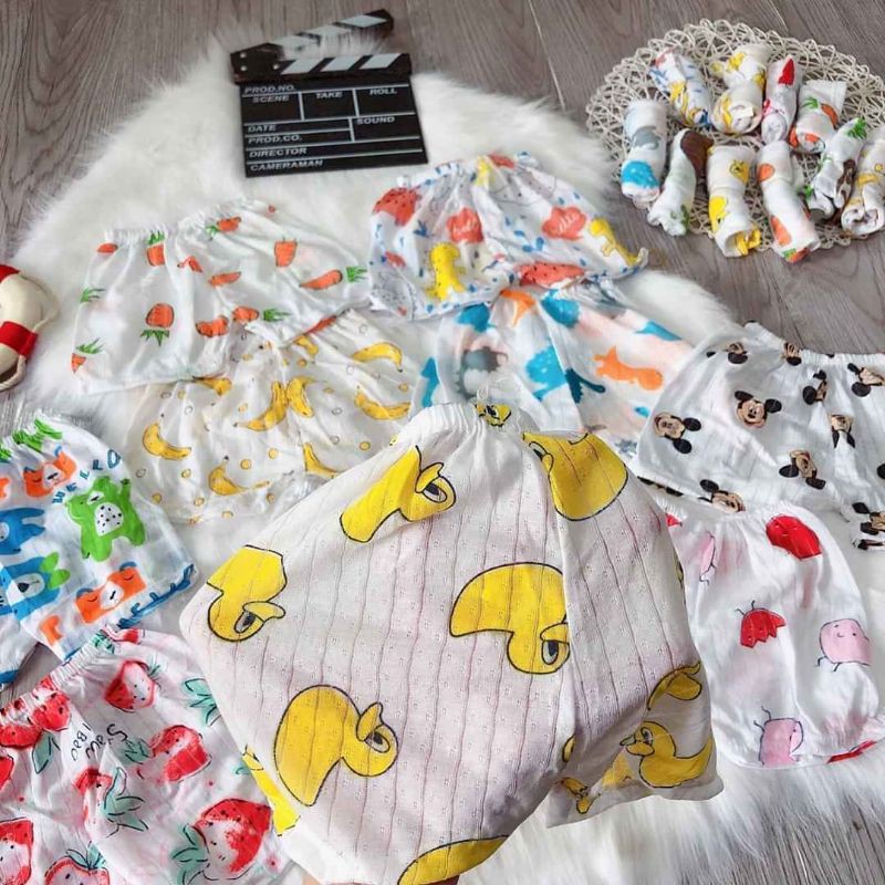 quần đùi cotton giấy cho bé