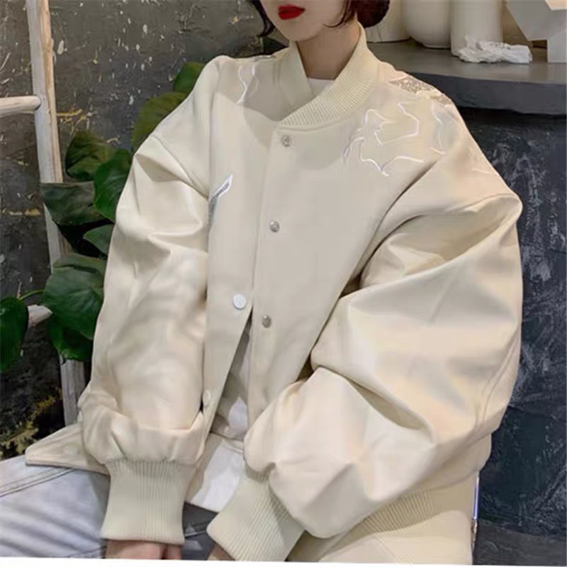 [Ảnh Thật/Freeship] Áo Khoác bomber Pha da, Áo bomber, Áo khoác Nữ Oversize Phong cách uzzlang Form rộng