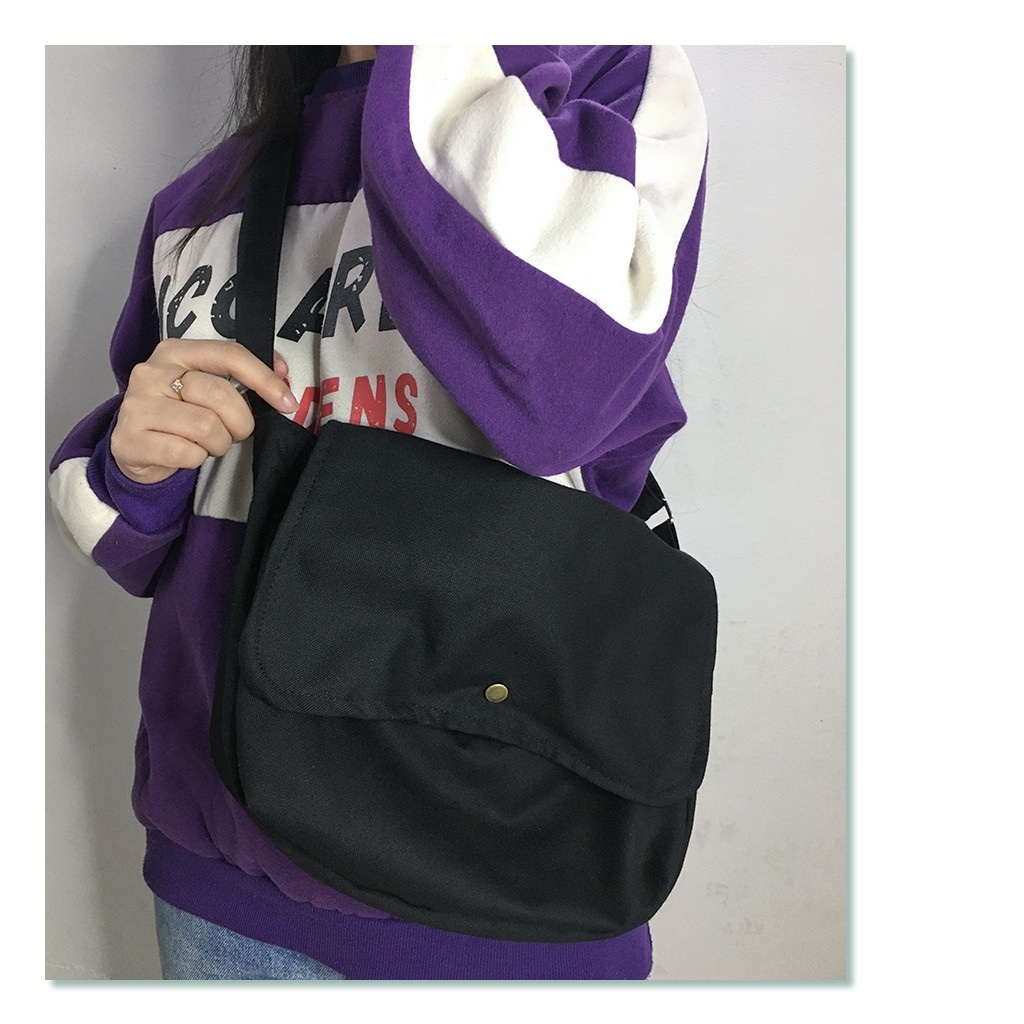 Túi tote giá rẻ vải canvas đeo chéo đi hoc unisex phong cách ulzzang