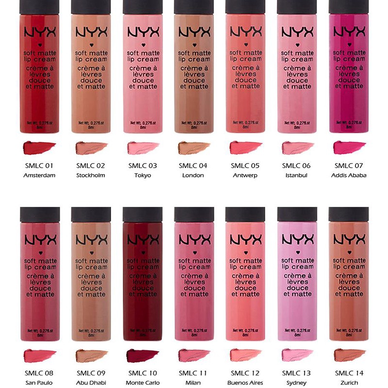 Son NYX dạng kem lì 12 màu thời thượng tùy chọn | BigBuy360 - bigbuy360.vn