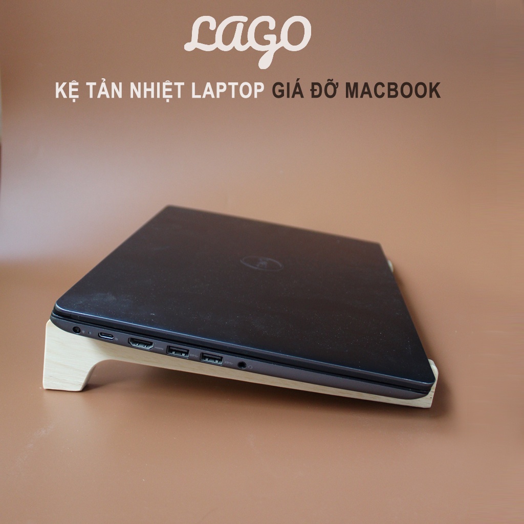 Giá đỡ laptop gỗ, kệ laptop gỗ để bàn tản nhiệt Lago giá đỡ máy tính cất gọn đỡ laptop 15 6 inch