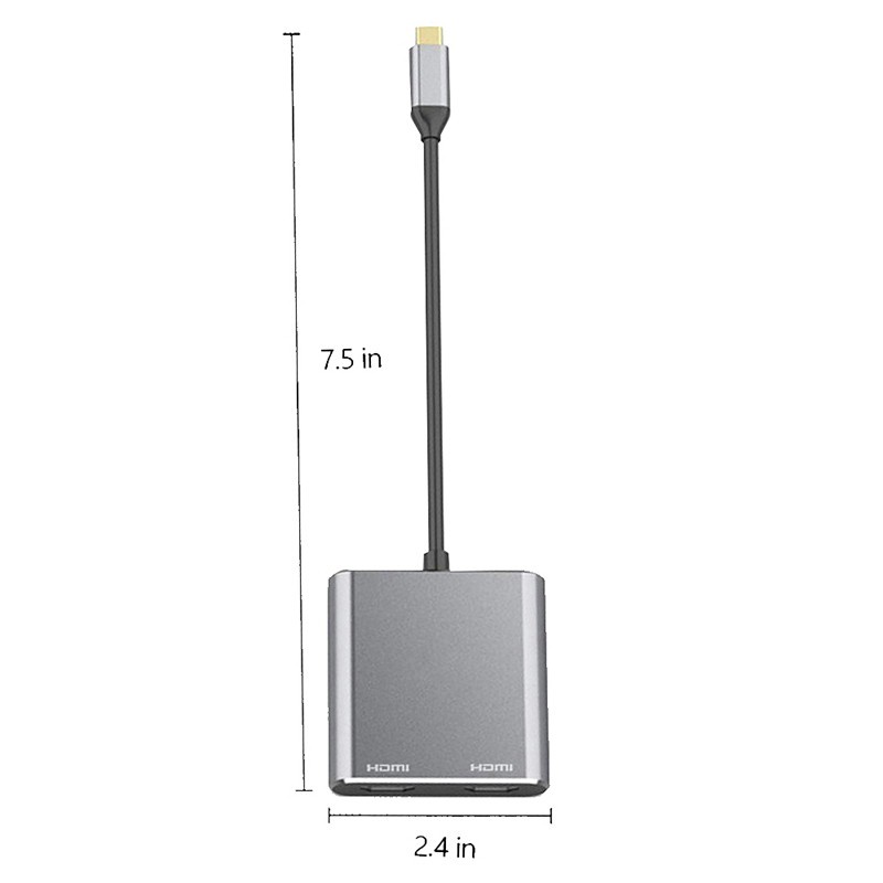 Bộ Chuyển Đổi 4 Trong 1 Usb C Sang Hdmi 4k Type C Sang Dual Hdmi Usb 3.0 Pd Cho Pc Laptop Mac Os Linux Usb C