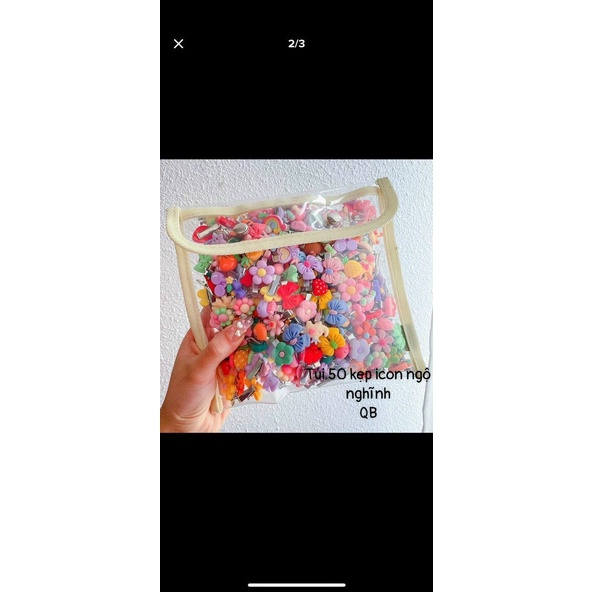 Túi 50 kẹp tóc mix mẫu siêu xinh cho bé yêu