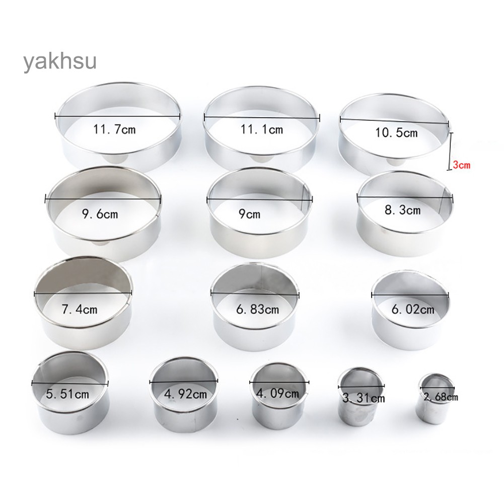 Set 14 khuôn cắt hình tròn bằng inox tiện dụng cho nướng bánh