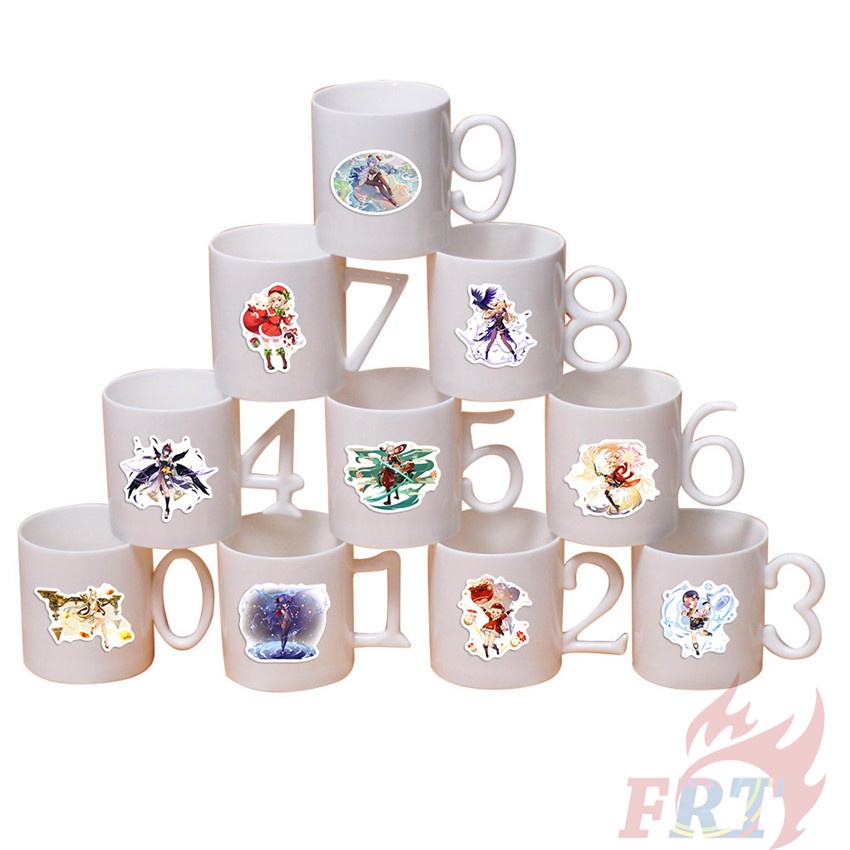 100 Nhãn dán họa tiết game hoạt hình Genshin Impact dòng D mẫu hỗn hợp thời trang chống nước DIY