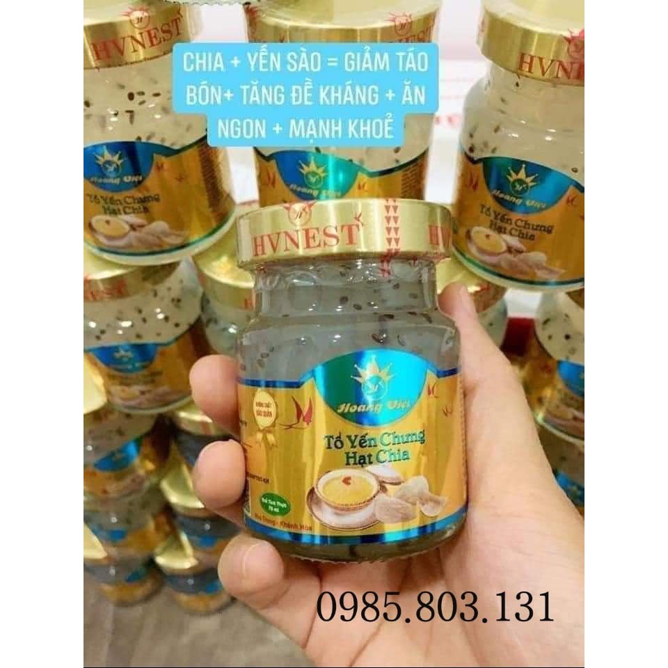 [ Mua 10 Tặng 1, giá Sỉ từ 50 hũ ] Yến chưng Hạt Chia Hoàng Việt 70ml