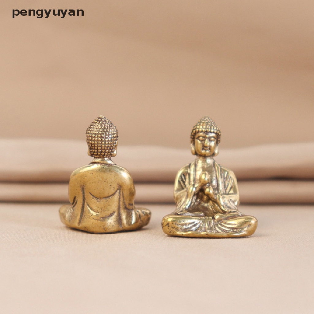 [pengyuyan] Tượng Phật Sakyamuni Mini Bằng Đồng Trơn Trang Trí Nhà Cửa [Mới]