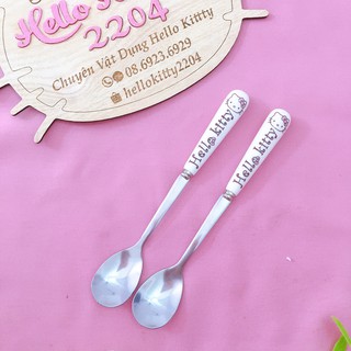 🍒🍒Thìa caffe inox cán sứ Hello Kitty