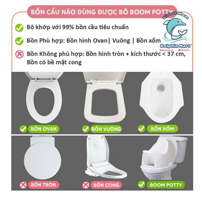 Bô cho bé ,Bô Boom Potty vệ sinh cho bé từ 7 tháng đến 4 tuổi