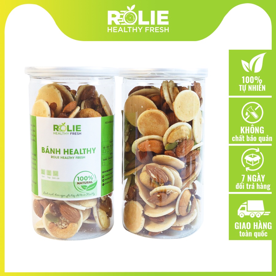 Bánh Đồng Tiền Mix Hạt 300G Rolie Healthy Fresh Thơm Ngon, An toàn, Tốt cho sức khỏe