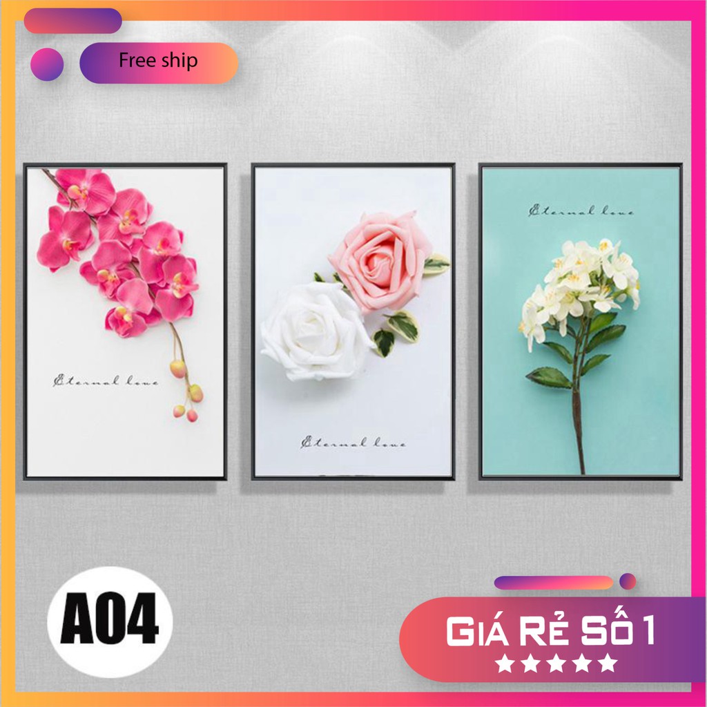 Tranh treo tường mẫu A04 kích thước 30x40x3 bức ship rẻ