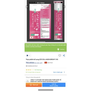 Viên Sủi Collagen Bright X10 Trắng Da - Hộp 20viên