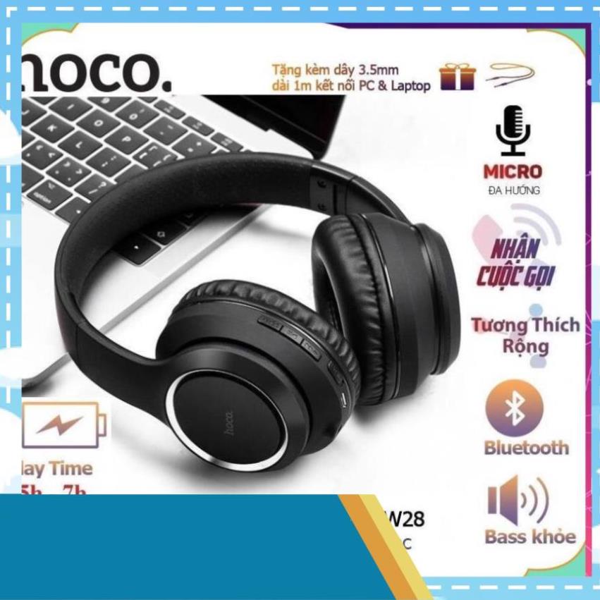 Tai Nghe ChụpTai W28  Bluetooth HOCO Cao cấp, Dung Lượng Pin 250mAh Cho Máy Tính Laptop PC