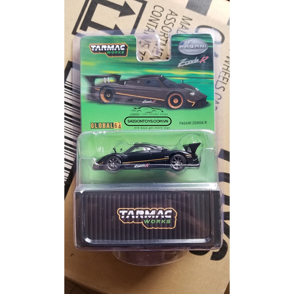 Xe mô hình tỷ lệ 1/64 Tarmac Works Global Pagani Zonda R BK