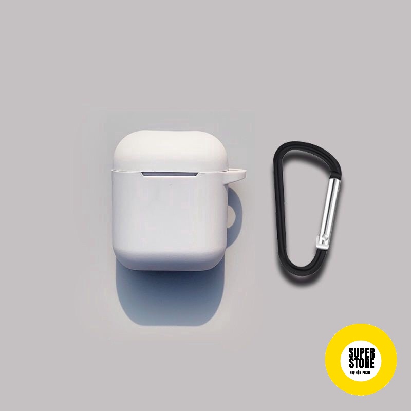 Vỏ Bảo Vệ Hộp Sạc Tai Nghe Airpod 1/2 Bằng Silicone Thiết Kế Trơn Nhiều Màu Chống Va Đập